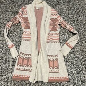 ⭐️Aztec long open cardigan